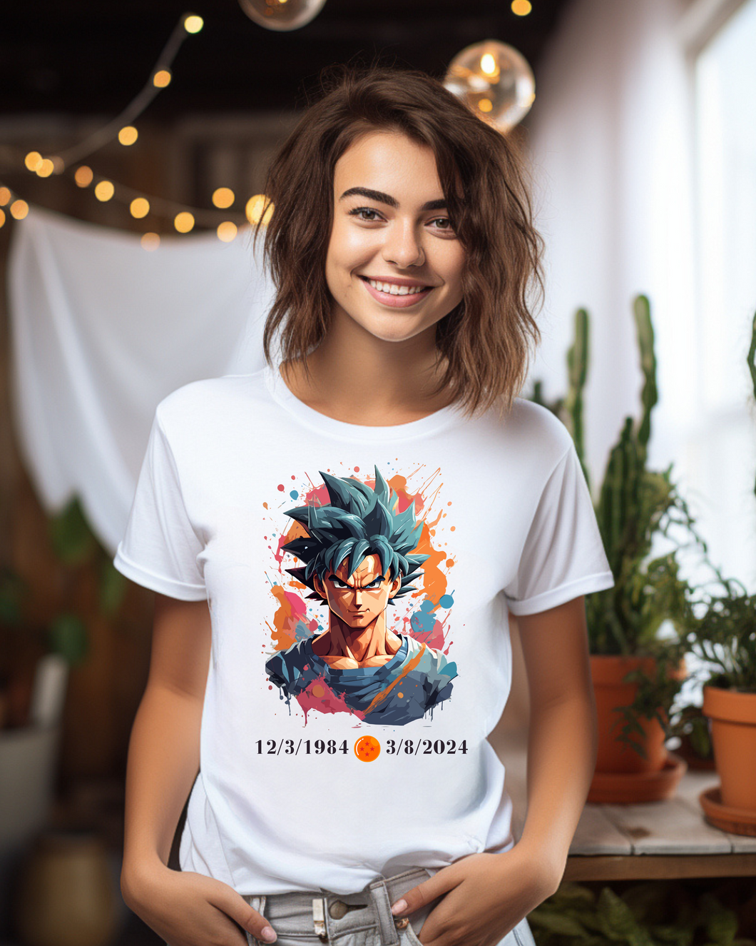 Goku white woman shirt